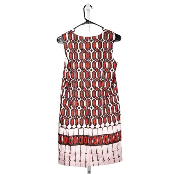 Talbots Women's Dress Geometric Tribal Ethnic Stretch Shift Lined Sleeveless 4P - Picture 2 of 9